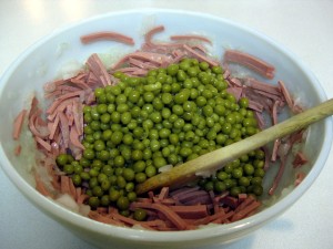 peas added into salad