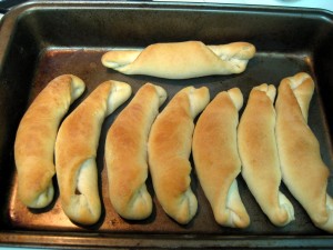 slovak baked bread rolls, rozky