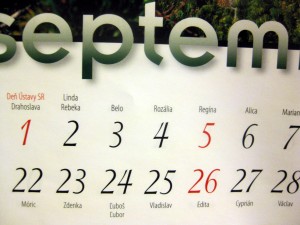 slovak calendar with names