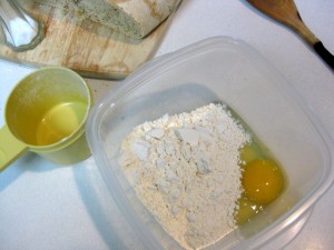 flour and egg