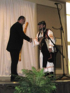 Igor Mikolaska receiving fujara