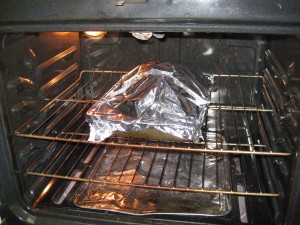 pork in aluminum foil