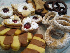 Slovak and Czech Christmas cookies closeup