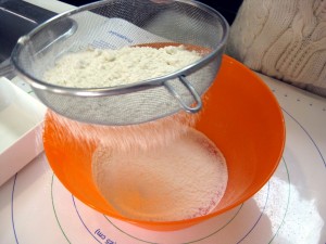 sifting flour