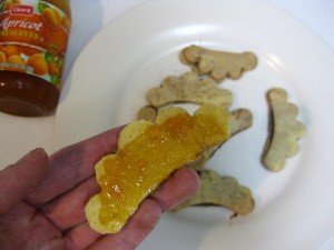apricot jam on a cookie