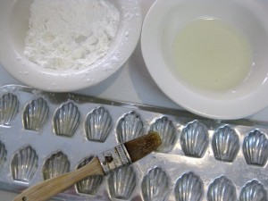 greasing Madeleine molds