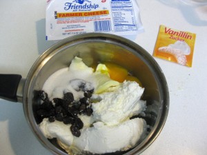 ingredients for farmer cheese filling