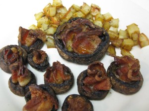 baked portobello with bacon