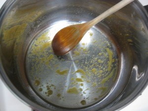 caramelized sugar in oil
