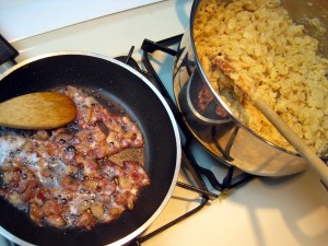 frying bacon