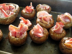 mushrooms filled with bacon