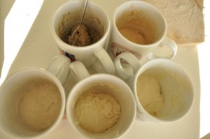 dough from different kinds of flour fermenting