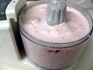 blended strawberries