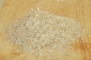 close up of rye flour