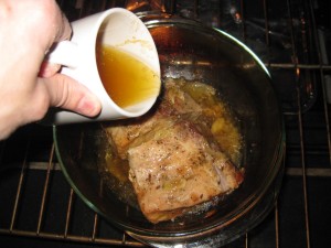 basting of pork