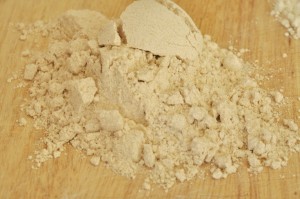 closeup of whole wheat flour