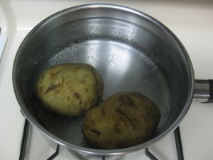 potatoes boiling in their skin
