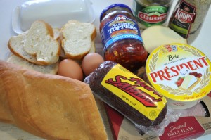 ingredients for open face sandwiches