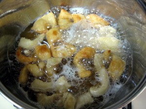 frying dough funnel cake