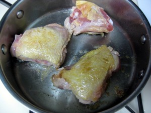 chicken frying on oil