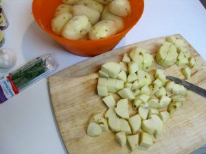 cubed potatoes