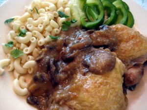 delicious and easy chicken on mushrooms dish