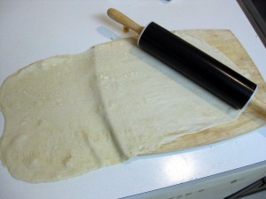 rolled out puff pastry dough