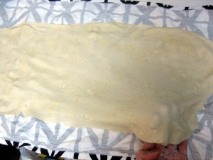 hand stretching strudel