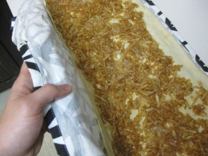 rolling a strudel