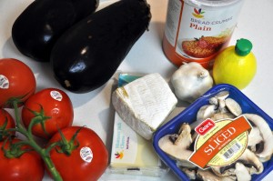 ingredients for baked eggplant