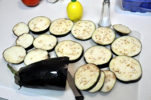 sliced eggplant