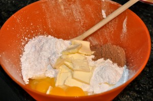 ingredients for making a cake dough