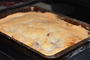 baked cake with meringue on top