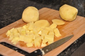 sliced potatoes