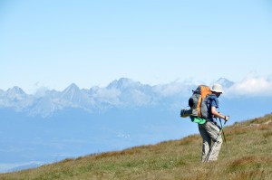 hiking shot with tatras