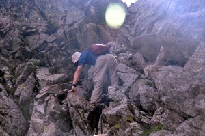 scrambling up bystra lavka