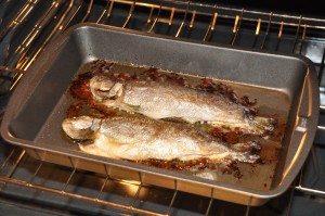 trout baked on butter after baking