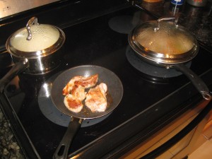 rice and vegetables cooking