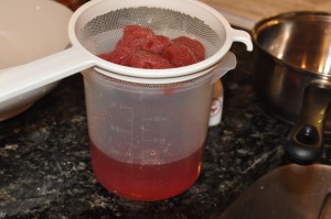 strained strawberry compote