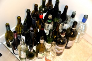 empty wine bottles