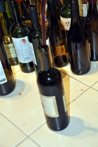 filling wine bottles
