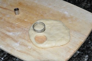 cutting out dough