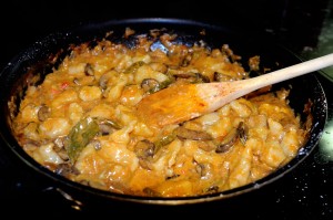 vegetable paprikash with potato dumplings