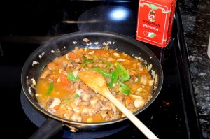 vegetables in a frying pan