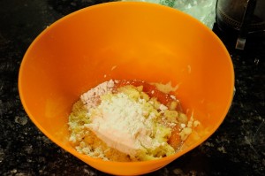 grated potatoes and flour