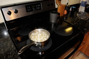 boiling potatoes