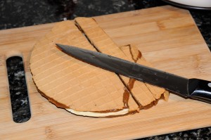 cutting waffle cookies