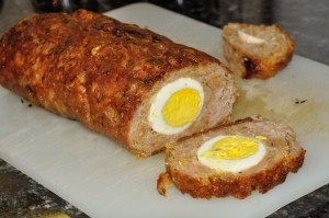 meat roll with egg in the middle